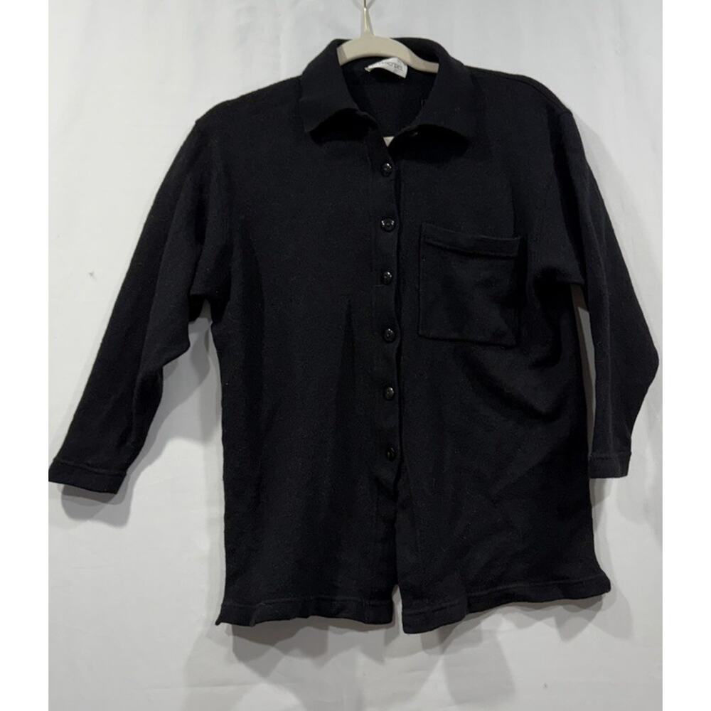 Vintage Hendri Bendel Black Cardigan Sweater Cashmere Blend Cottage